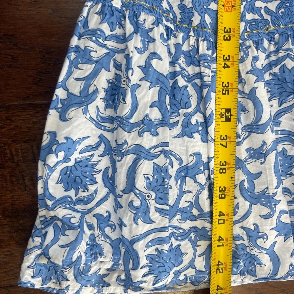 Chelsea & Theodore Size 1x Ruffle Blue & White Tiered Plus Dress Boho - Picture 7 of 7